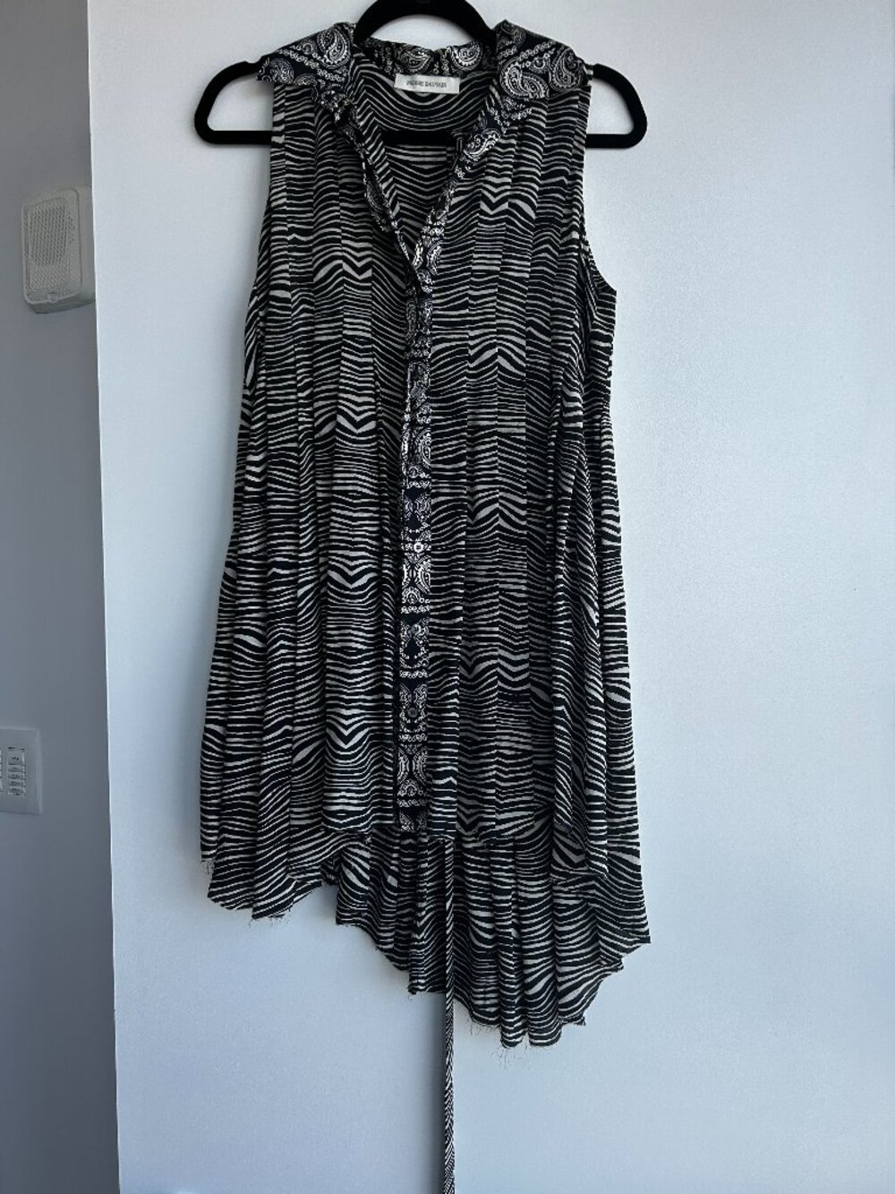 Pierre Balmain Asymmetric Zebra & Paisley Print Sleeveless Dress